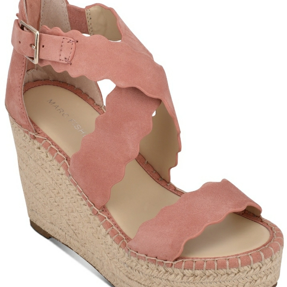 🩷 MARC FISHER CALITA SUEDE WEDGES - SIZE 10